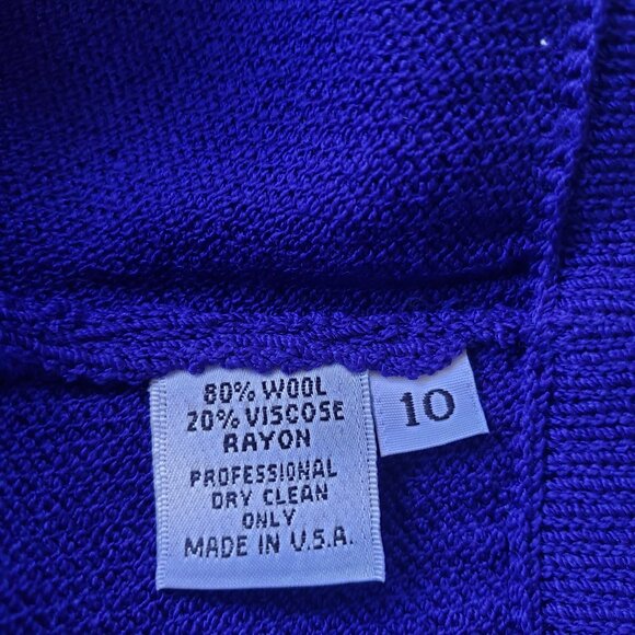 St John Vintage Santana Knit High Rise Wide Leg Pintuck Crop Dress Pants - Picture 9 of 10